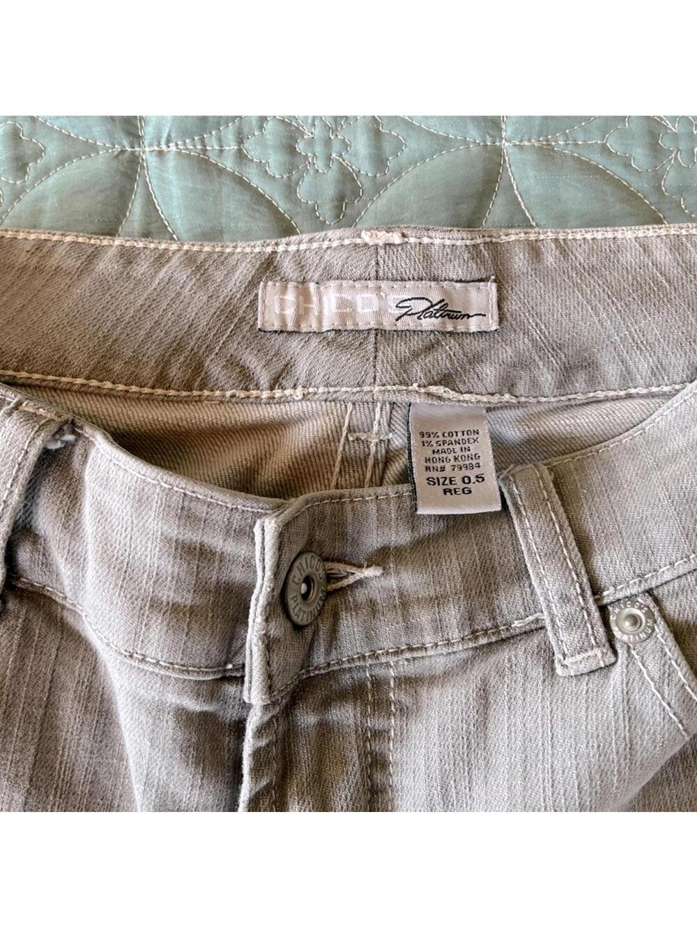 Chico’s Platinum Light Gray Jeans Women’s Straight Leg Neutral Denim